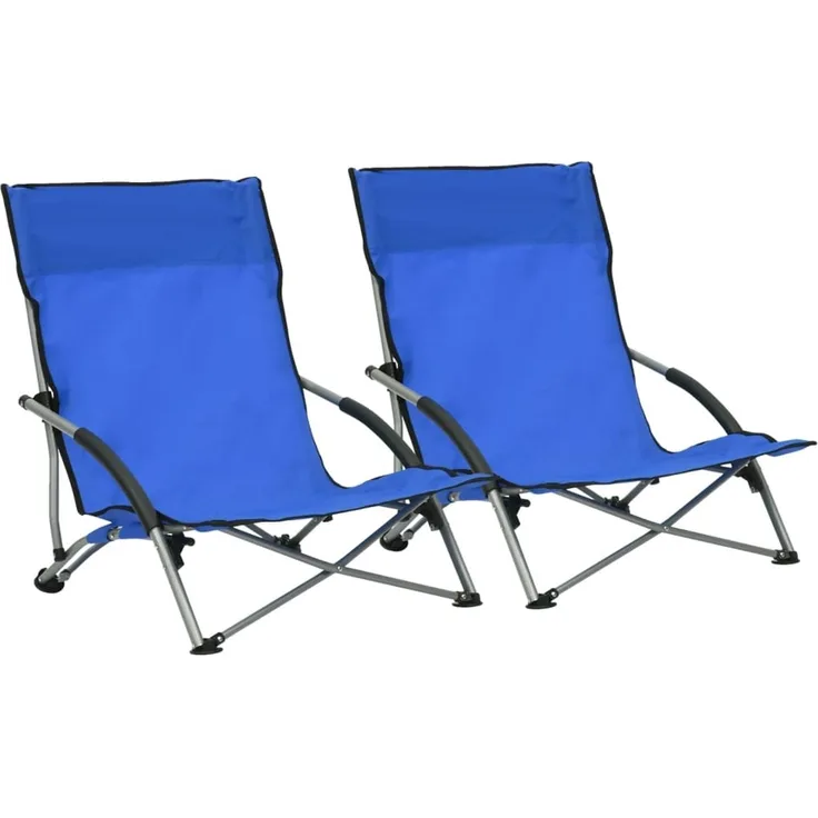 vidaXL Klappbare Strandstühle 2 Stk. Blau Stoff 312488