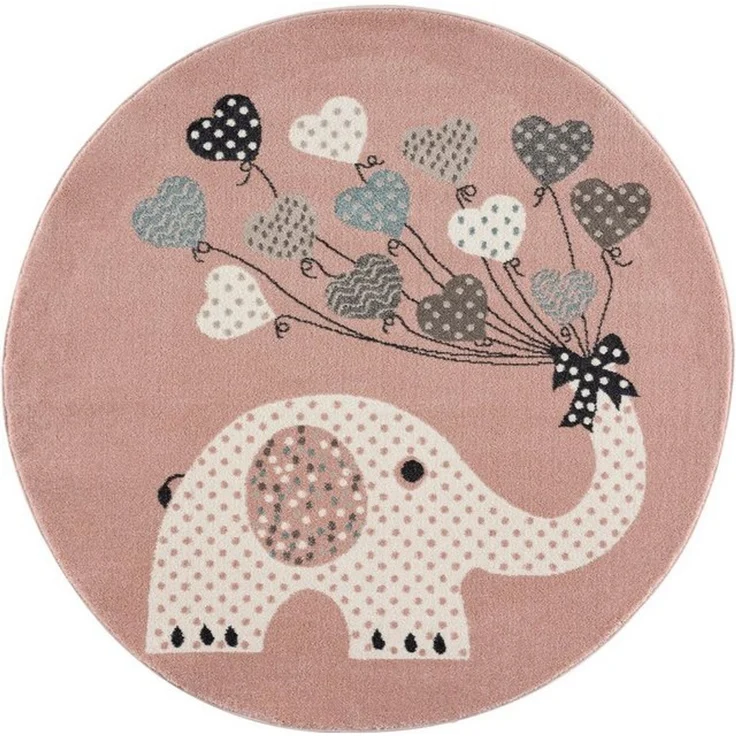 Jimri Kinderteppich Elefant mit Luftballons, Läufer, Kurzflor – Bild 4