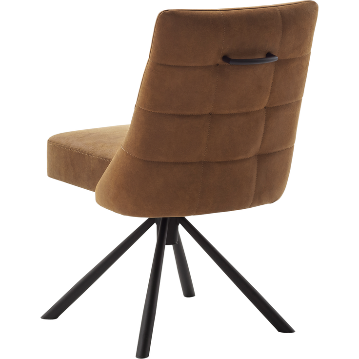 Wohn Schick WINSTON Drehstuhl, cognac,Gestell: Mattschwarz lackiert,Luxus-Komfortsitz, 360° drehbar, - H 88 cm x T 66 cm x B 48 cm – Bild 4