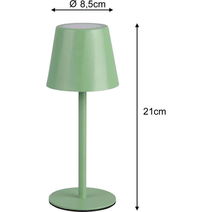 2er SET Akku LED Tischlampen kabellos für Innen & Außen, Grün - 21cm klein – Bild 4