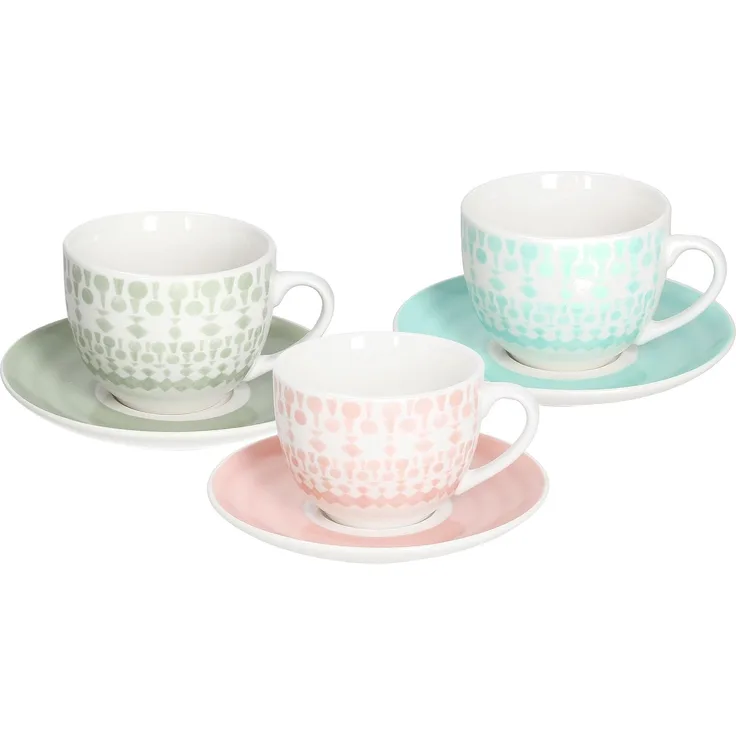 Tognana ME085075598 Set aus 6 EspressoTasse mit Untertassenn CC 200 Gipsy Soft, Porzellan