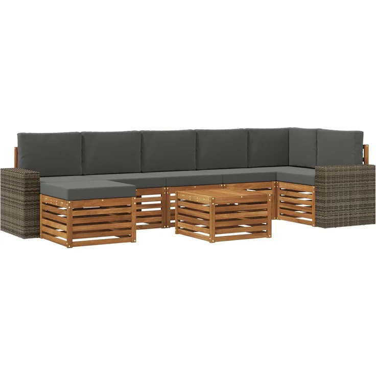 vidaXL Outdoor-Sofagarnitur 8 stk. 8-Sitzer Natur und Anthrazit 3384668 – Bild 2
