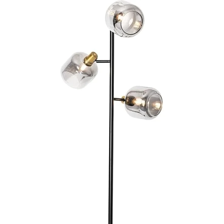 Qazqa Stehlampe Zuzanna, ohne Leuchtmittel, E14, Grau, Modern, Glas, 3-flammig – Bild 5