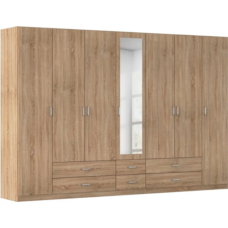 rauch Kleiderschrank Schrank Garderobe Mehrzweckschrank Schlafzimmer Ankleide Möbel GAMMA (in 3 Ausstattungen BASIC/CLASSIC/PREMIUM (inkl. SOFT-CLOSE-Funktion) Eiche Sonoma, 315 cm breit, 6 Schubladen MADE IN GERMANY