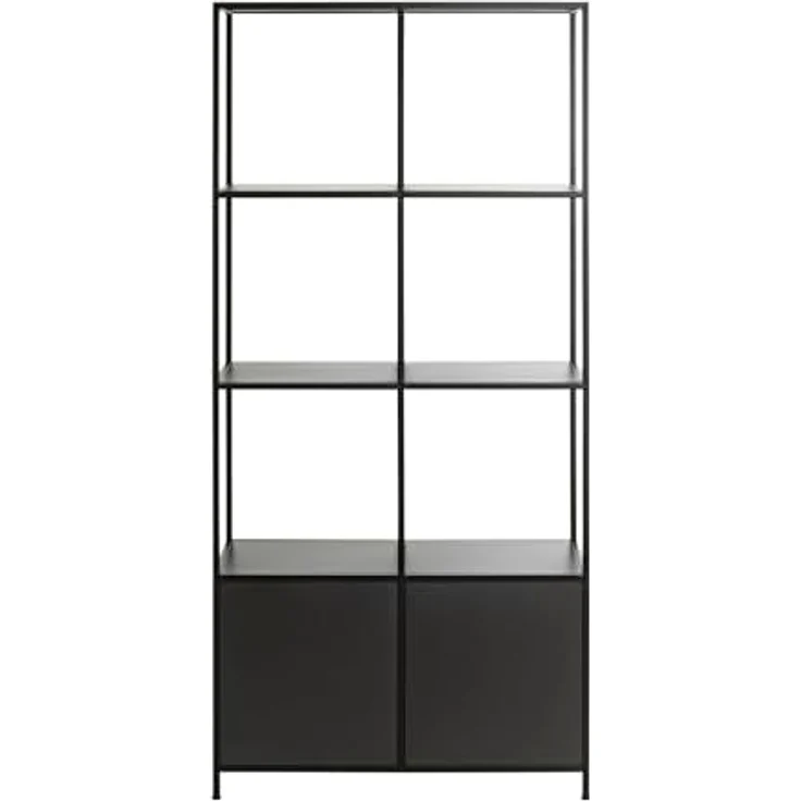 XXXL Xxxl Regal, Schwarz, Metall, 2 Fächer, 80x175x35 cm, für Wohnzimmer und Bücherregale – Bild 6