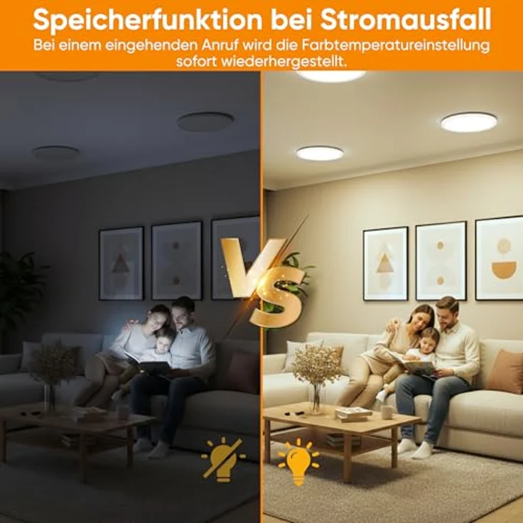 ROTTOGOON Deckenlampe LED Deckenleuchte Flach 24W 2200LM, 3CCT, Ø29cm | Modern Schlicht Rund Deckenleuchte, 3000K/4000K/6500K, Ultra Dünn, für Badezimmer Schlafzimmer Wohnzimmer Küche – Bild 6