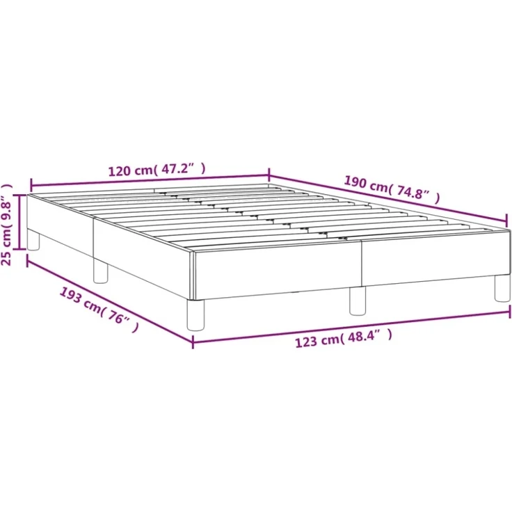 vidaXL Polsterbett, Stoff, 25,0 cm, Taupe, 120x190 cm – Bild 3