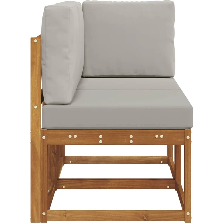 vidaXL Outdoor Mittel- und Ecksofa 2 Stück Natürlich und Hellgrau 900470 – Bild 4