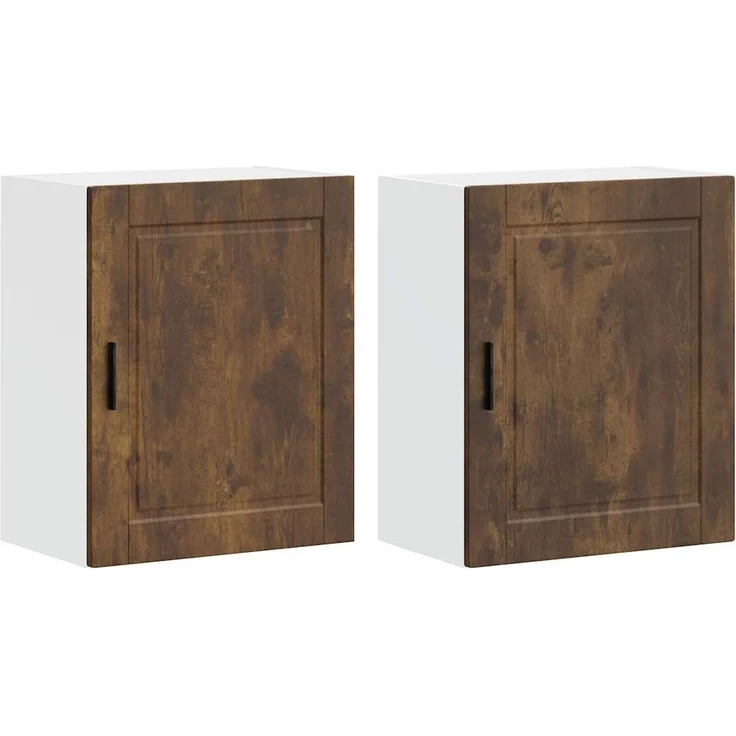 vidaXL Küchen-Hängeschränke 2 Stk. Porto Räuchereiche Holzwerkstoff 854048 – Bild 1