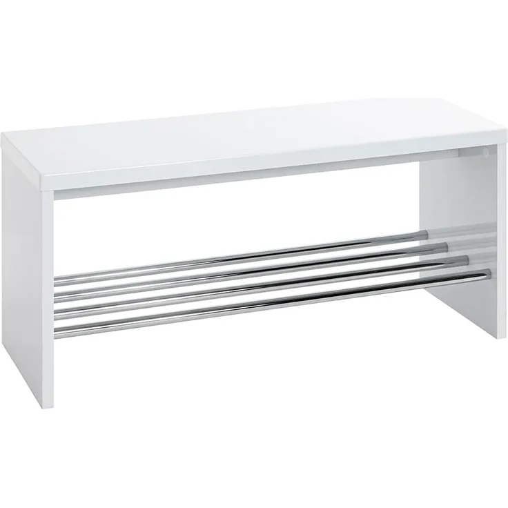 Haku-Möbel 95330 Bank 81 x 30 x 40 cm, weiß/Chrom
