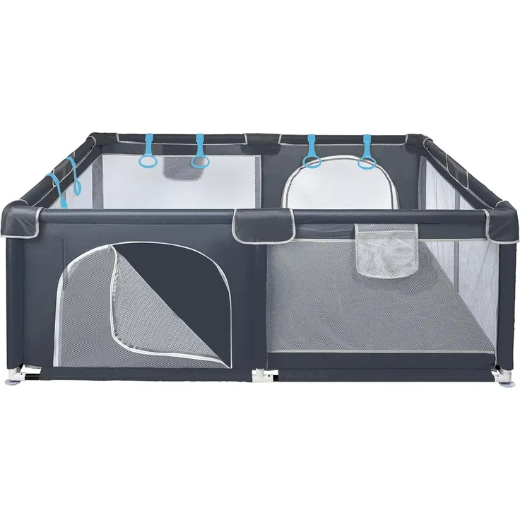ONVAYA® Laufgitter | Laufstall für Babys | 120x160 cm | Schutzgitter für Kinder | Rechteckiges Krabbelgitter | Absperrgitter | Babyzaun in Grau | sicher & schadstofffrei