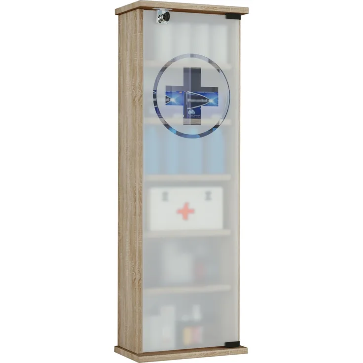 VCM Medizinschrank Omal 917096 Sonoma-Eiche H. 92 x B. 31 x T. 18 cm