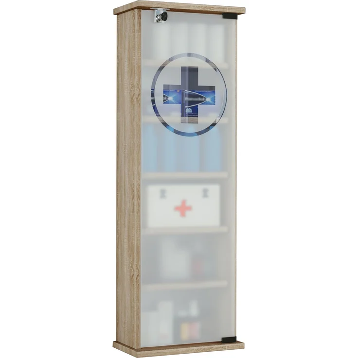 VCM Medizinschrank Omal 917096 Sonoma-Eiche H. 92 x B. 31 x T. 18 cm – Bild 1
