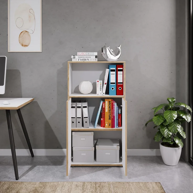VCM Büroschrank Salia 922627 Weiß H. 110 x B. 60 x T. 33 cm – Bild 4
