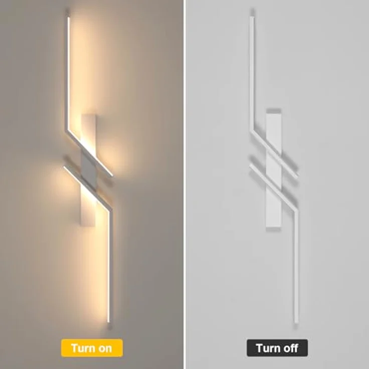 Goeco LED Wandlampe Innen, 81.5 CM 24 W Moderne Lang Wandleuchte 2 Fimmige 3000K Warmes Licht, Weiß Flurlampe Wand Belechtung für Flur Treppenhaus Wohnzimmer Schlafzimmer – Bild 5