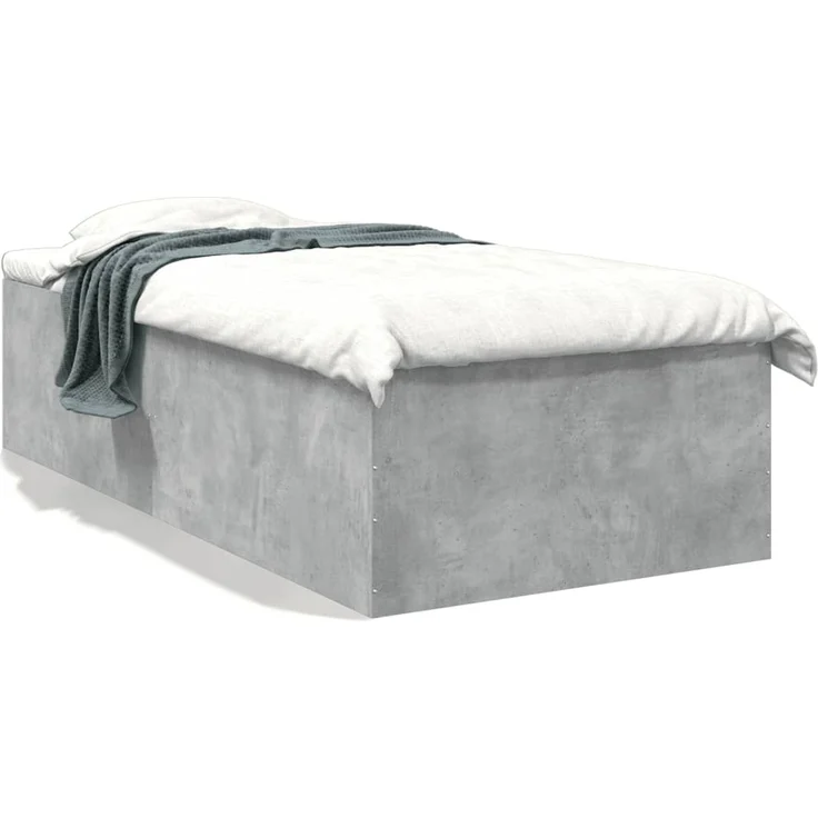 vidaXL Bettgestell Betongrau 90x200 cm Holzwerkstoff 3280968 – Bild 1