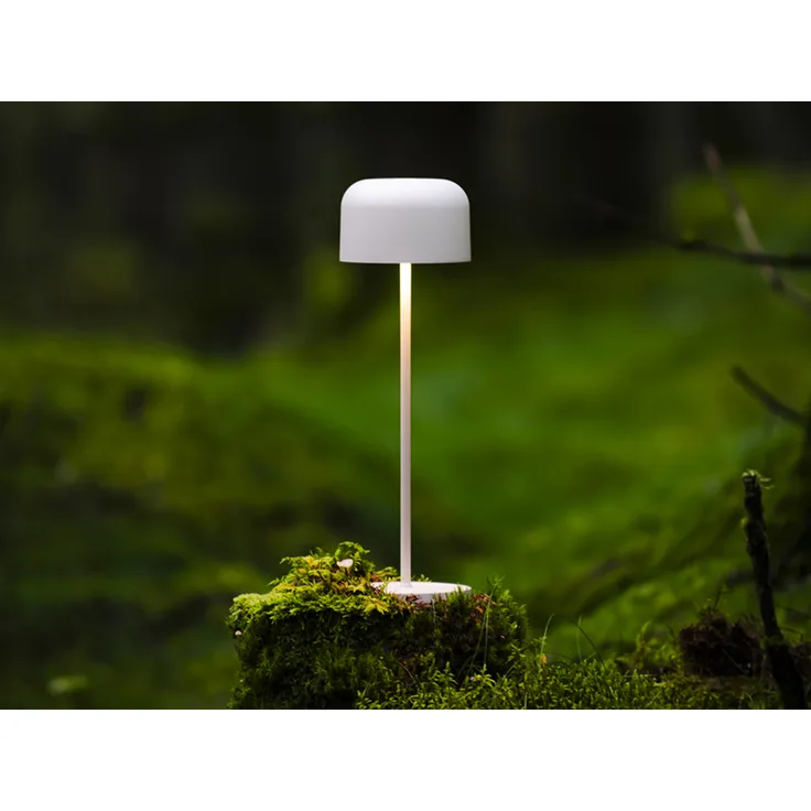 Akku Tischleuchte LILLE per USB aufladbar, Weiß Höhe 36cm