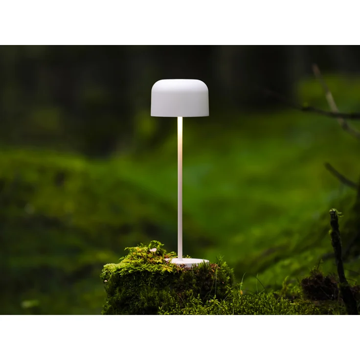 Akku Tischleuchte LILLE per USB aufladbar, Weiß Höhe 36cm – Bild 1
