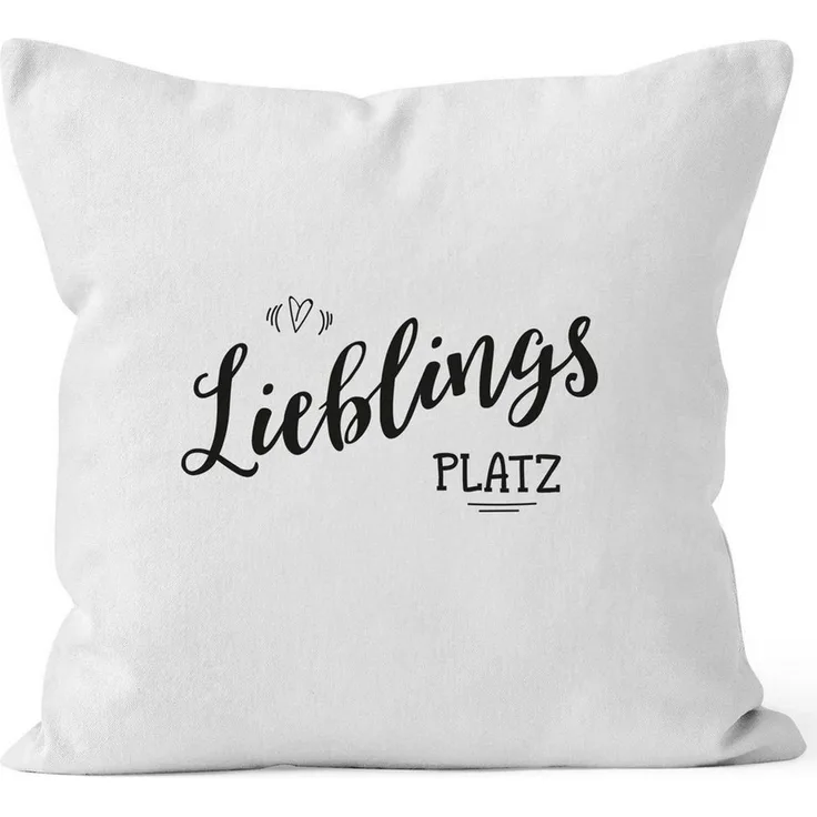 MoonWorks Dekokissen Kissenbezug Lieblingsplatz Geschenk Kissen-Hülle Deko-Kissen 40x40 MoonWorks®