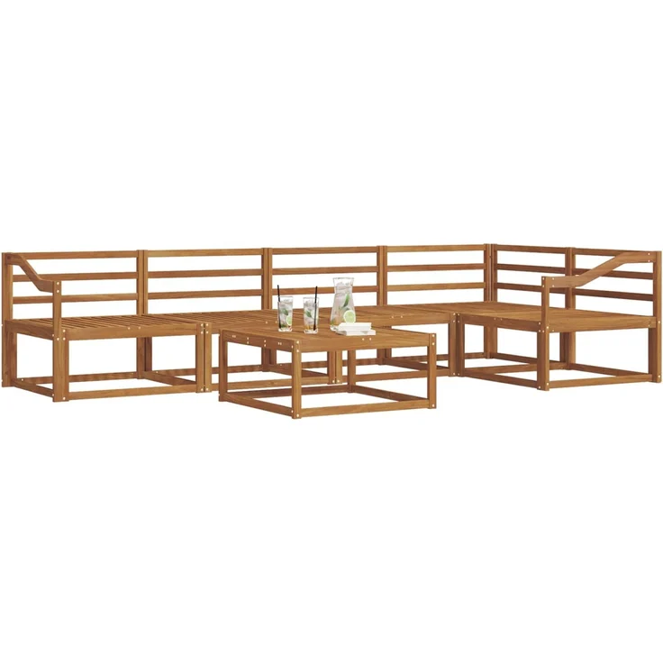 vidaXL Outdoor-Sofagarnitur 6 pcs Natur Massivholz Akazie 3367627 – Bild 2
