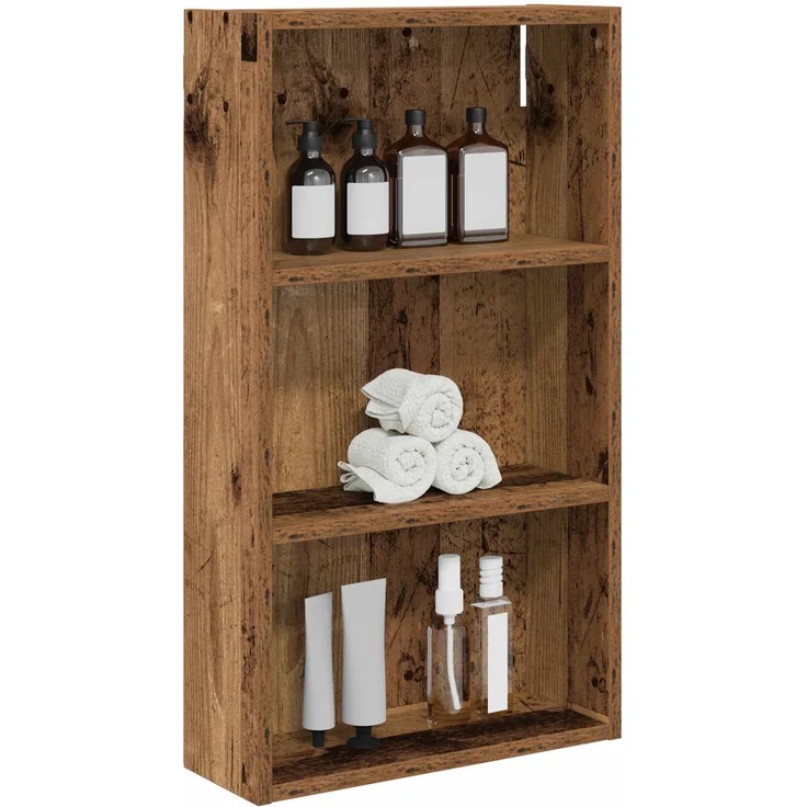 vidaXL Badezimmer-Wandschrank Altholz 40 x 14 x 70 cm Holzwerkstoff 889365 – Bild 2