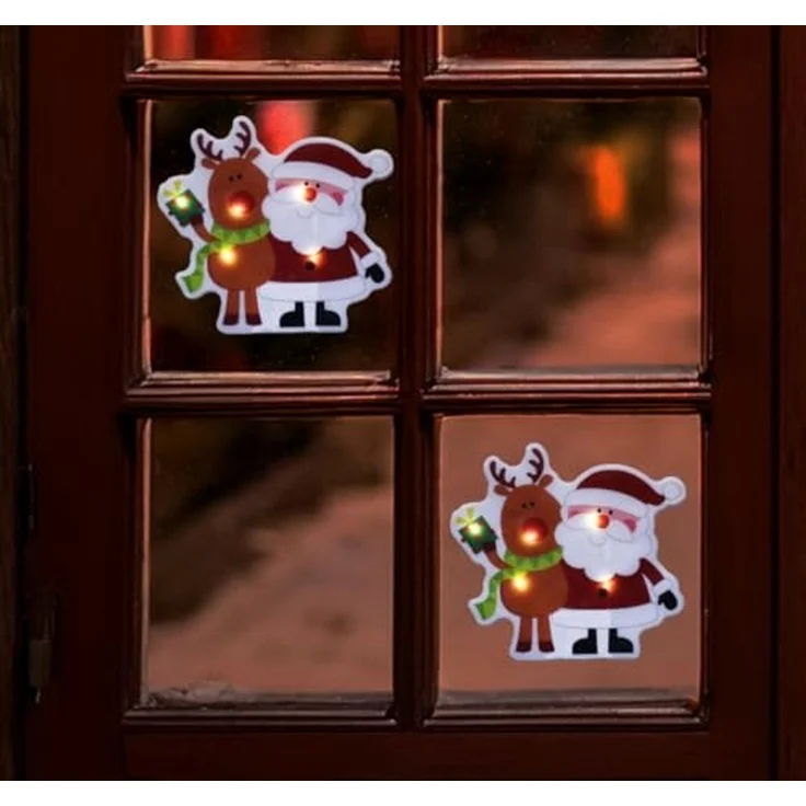LED Nikolaus Fensterkleber, selbsthaftend & wiederverwendbar 17x15,7cm – Bild 3