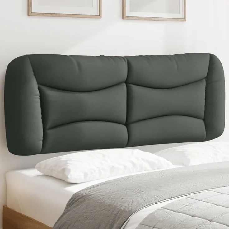 vidaXL Kopfteil-Kissen Dunkelgrau 120 cm Stoff 374562 – Bild 1