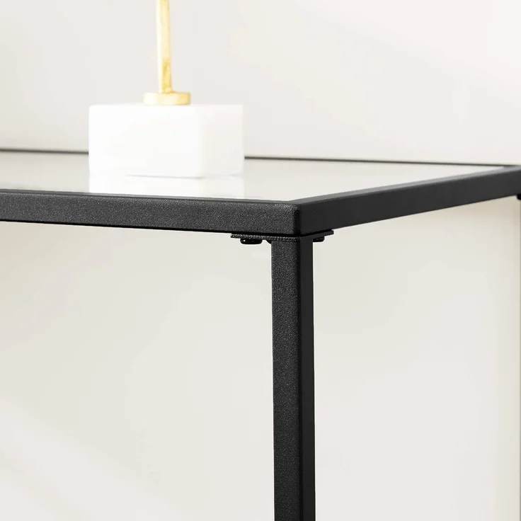 Vasagle Konsolentisch aus Hartglas, verstellbare Füße, Schwarz, 100 x 35 x 80 cm – Bild 4