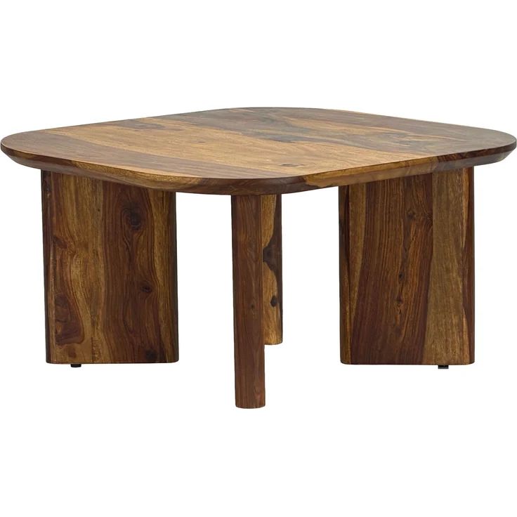 FineBuy Couchtisch Sheesham Massivholz 60cm quadratisch – Handgefertigter Wohnzimmertisch aus Echtholz mit abgerundeten Kanten im modernen Design – Bild 6