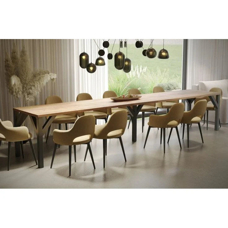 Endo-Moebel Kulissen-Esstisch XXL Dunaj 130-405cm ausziehbar erweiterbar extra groß 4m lang, für 10-12 Personen, breit, riesiger Designtisch, Funktionstisch modern – Bild 3