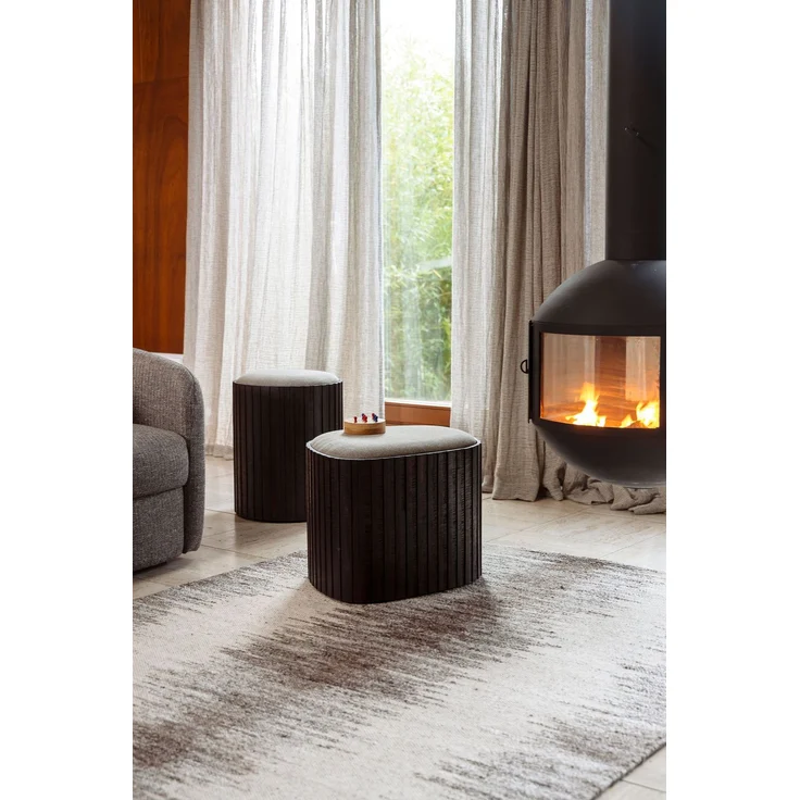 DutchBone Pouf Bay mit Stauraum aus recyceltem Teakholz in Braun 40x40x48 cm – Bild 3