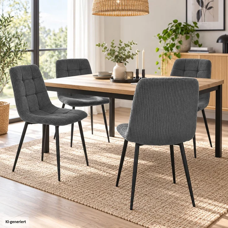 Stuhl Mesa grau cord – Bild 1