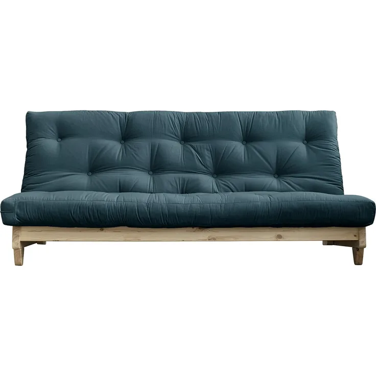 KARUP DESIGN FRESH Futonsofa Gestell Natur Matratze Petrol Blau