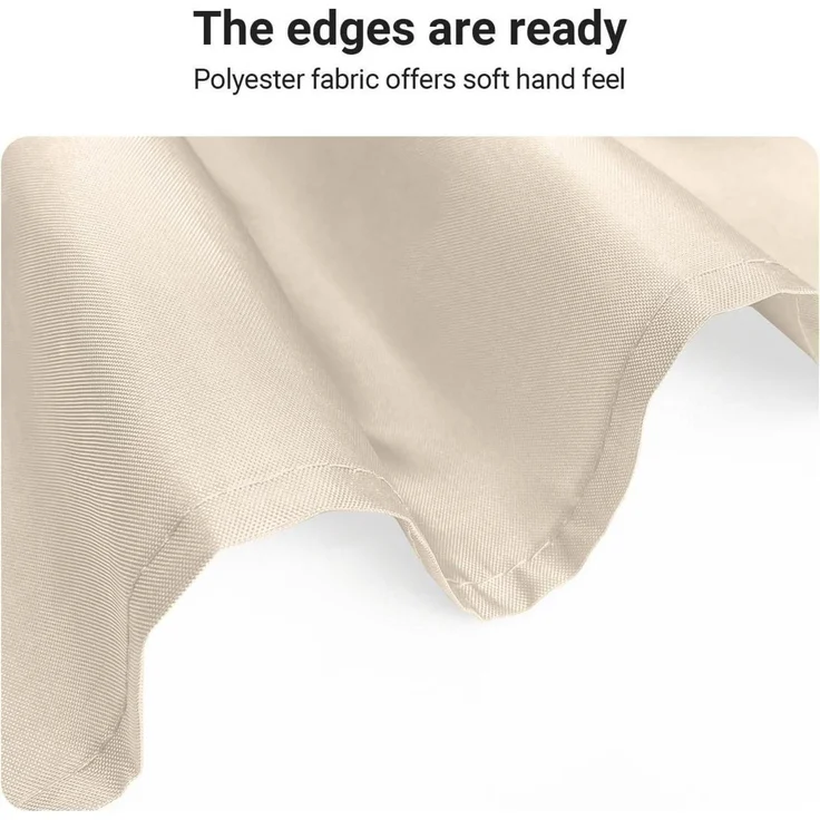 Duschvorhang Beige Textil 180x190cm Wasserabweisend & Waschbar – Bild 5