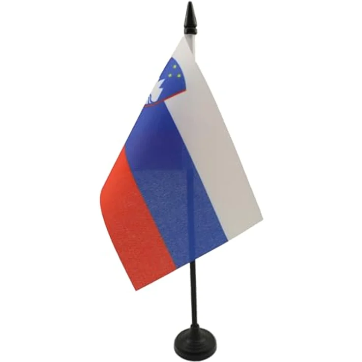 AZ FLAG - Tischflagge Slowenien - 15x10 cm - Slowenische Tischfahne 10 x 15 Cm - Flaggen – Bild 1