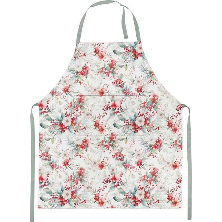 Ambiente® Kochschürze Winter berries, (1-tlg, 1-teilig), Küchenschürze Nackenband ca. 70x85cm Baumwolle – Bild 1