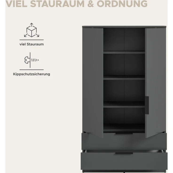Kopenhagen Wäscheschrank in anthrazit – Bild 8