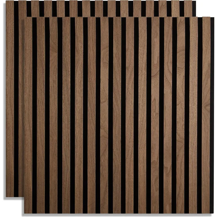 Akustikpaneele Holz 60 x 60 cm 2 Paneele Braun Wandpaneele Deckenpaneele 3D Wandpaneel Wandverkleidung Dekorpaneel
