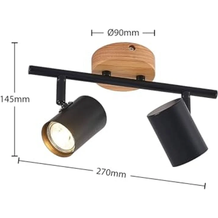 Lindby Deckenleuchten Xiomara, Metall, Schwarz IP20, 2 x 8 W LED – Bild 5