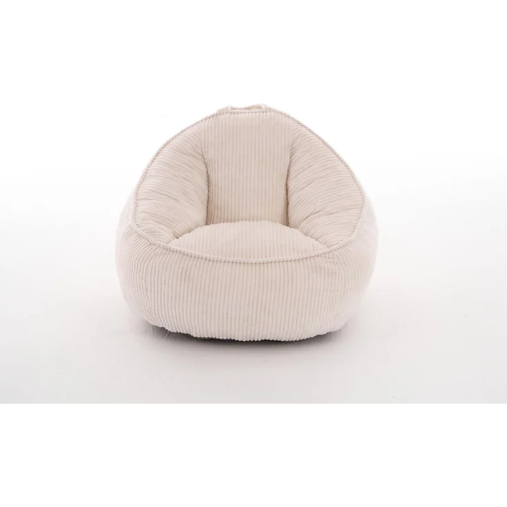 Sitzsack für Kinder in Beige, 69 x 72 x 51 cm – ergonomische Form, Cord-Bezug – Bild 2