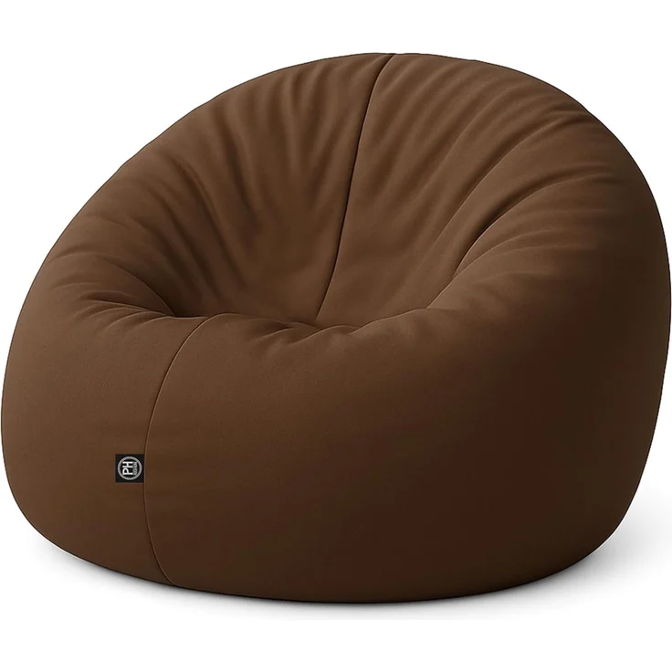 PATCH HOME 2-in-1 Sitzsack Sessel - Gaming Bean Bag mit Reißverschluss - Bereits befüllt, Ergonomisch & Robust für Kinder & Erwachsene - Indoor & Outdoor, Wetterfest (Braun, 155cm) – Bild 1
