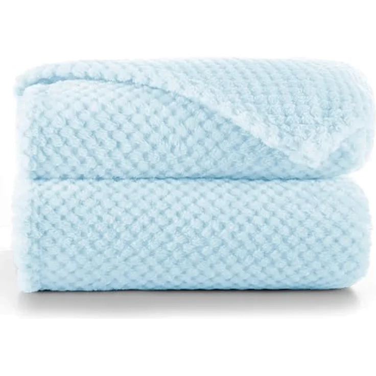 DecoKing Kuscheldecke 150x200 cm hellblau Decke Microfaser Wohndecke Tagesdecke Fleece weich sanft kuschelig skandinavischer Stil hellblau Henry – Bild 2