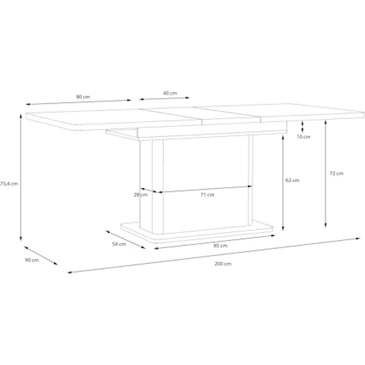 Esstisch Venedig / Vodol, Beige, 160 x 90 x 75 cm – Bild 2