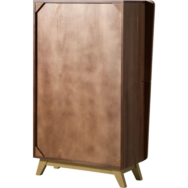 Highboard Nussbaum-Echtholzfurnier 100x40x145 braun lackiert BUTTERFLY #105 – Bild 10