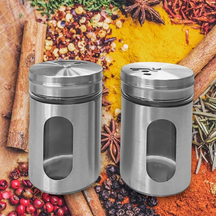 Jean Products Gewürzstreuer Aluminium Gewürzstreuer aus Glas mit verstellbarer Öffnung Ø5 x 8,5 cm, (1-tlg), modernes Design – Bild 7