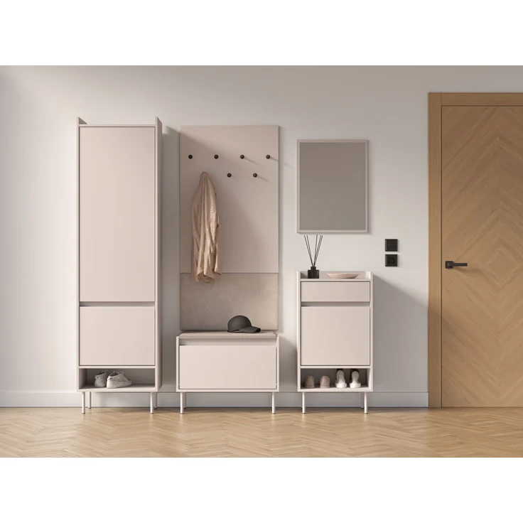 Selsey "Dioce" Kleiderschrank 2-türig, Stange und Regal, greige, 54 cm – Bild 7