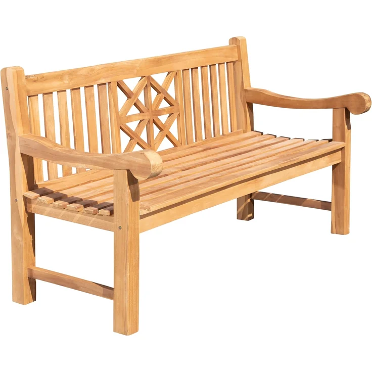 Gartenbank Teakbank VUZAR - Holz Teak 180x72x92 cm | Holzbank 180 Cm Gartenbank Sitzbank Mit Lehne Wetterfest Bank Garten Terrasse – Bild 1