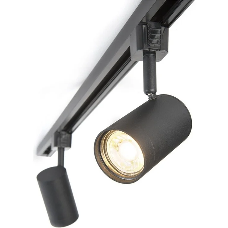 Qazqa Schienensystem-Sets Jeana, ohne Leuchtmittel, GU10, Schwarz, Modern, Stahl, Deckenstrahler 3-flammig – Bild 3