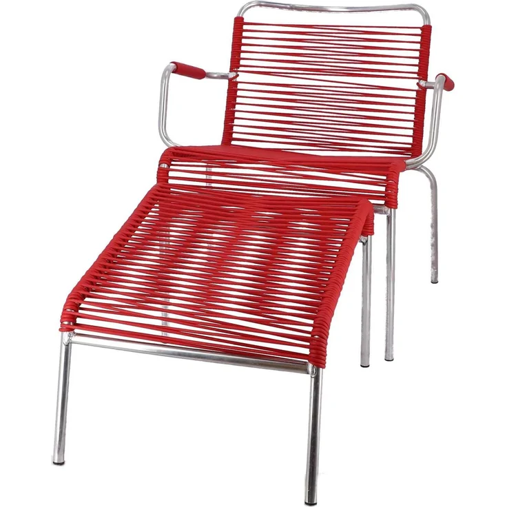 Outdoor Sessel Fiam Mya Lounge Spaghetti aus Aluminium rot – Bild 4