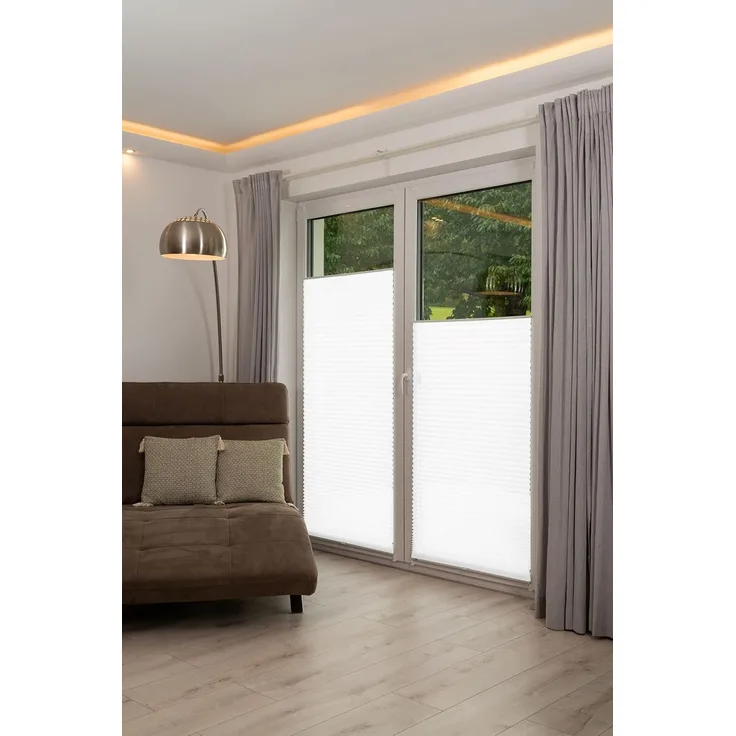 K-home 421614-41 Klemmfix-Plissee, Weiß, 35x130 cm